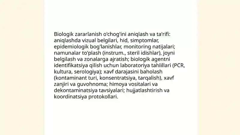 Biologik zararlanish o'chog'ini aniqlash va ta'rifi 3
