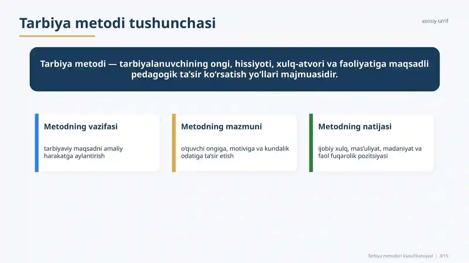 TARBIYA METODLARI KLASSIFIKATSIYASI 3