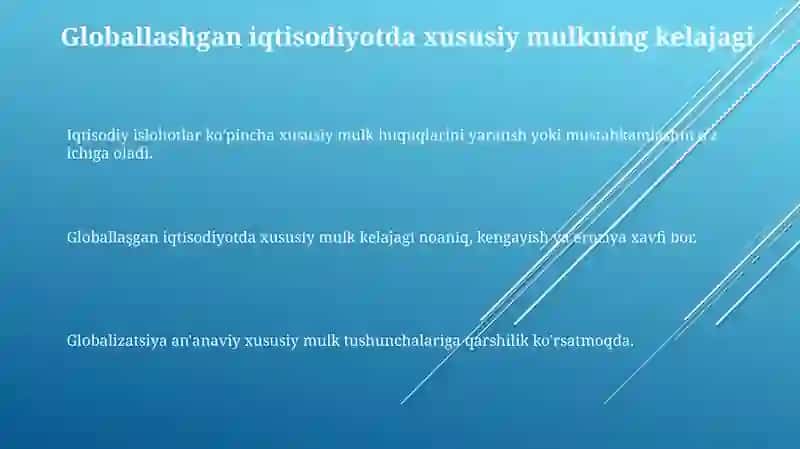Iqtisodiy islohatlar xususiy mulkchilikning shakilanishi 3