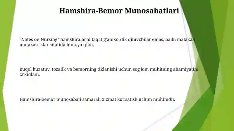 Bemorlarni parvarishlash haqidagi qaydlarim kitobi 3