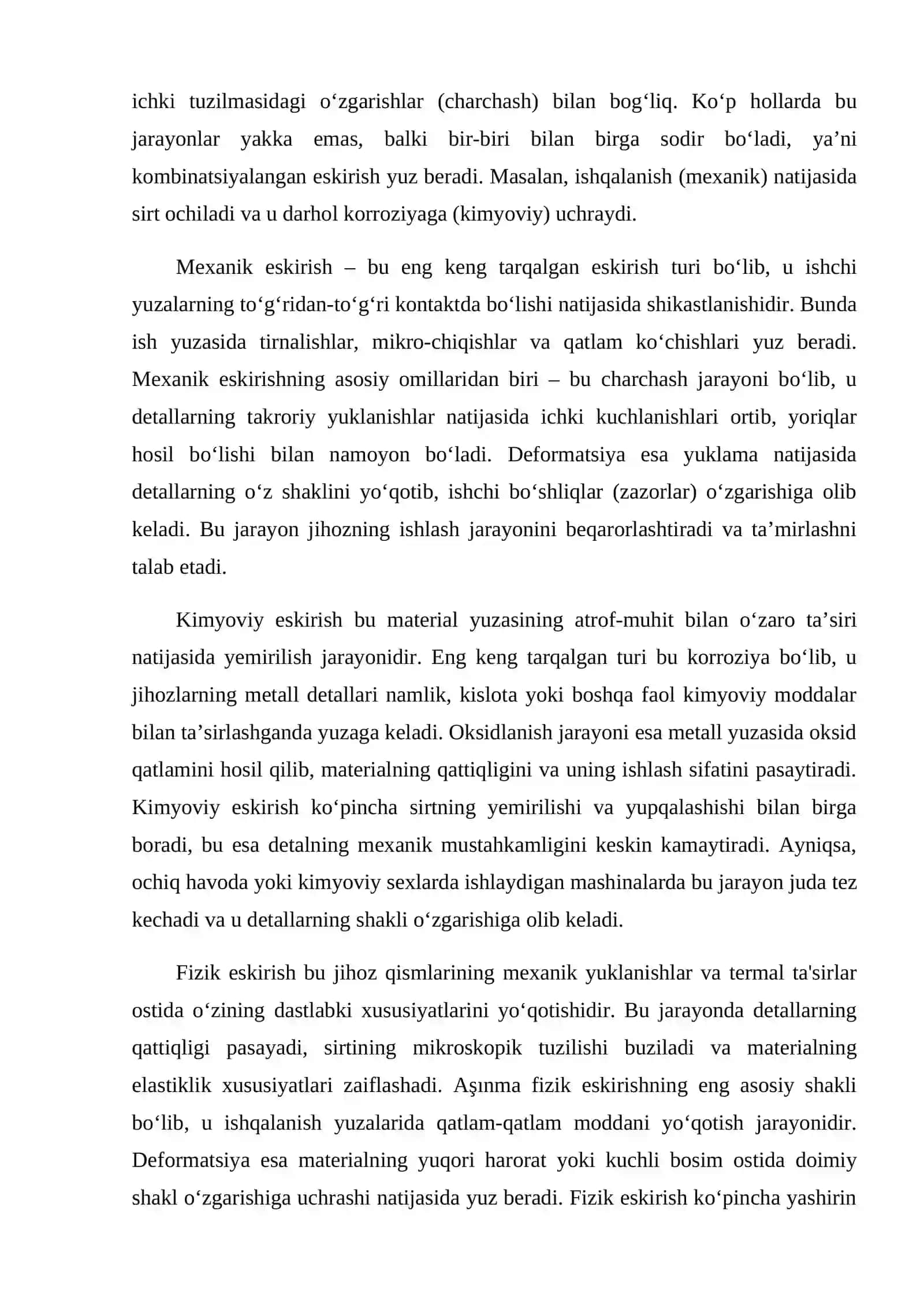Mashinasozlik jihozlarining eskirishi 3