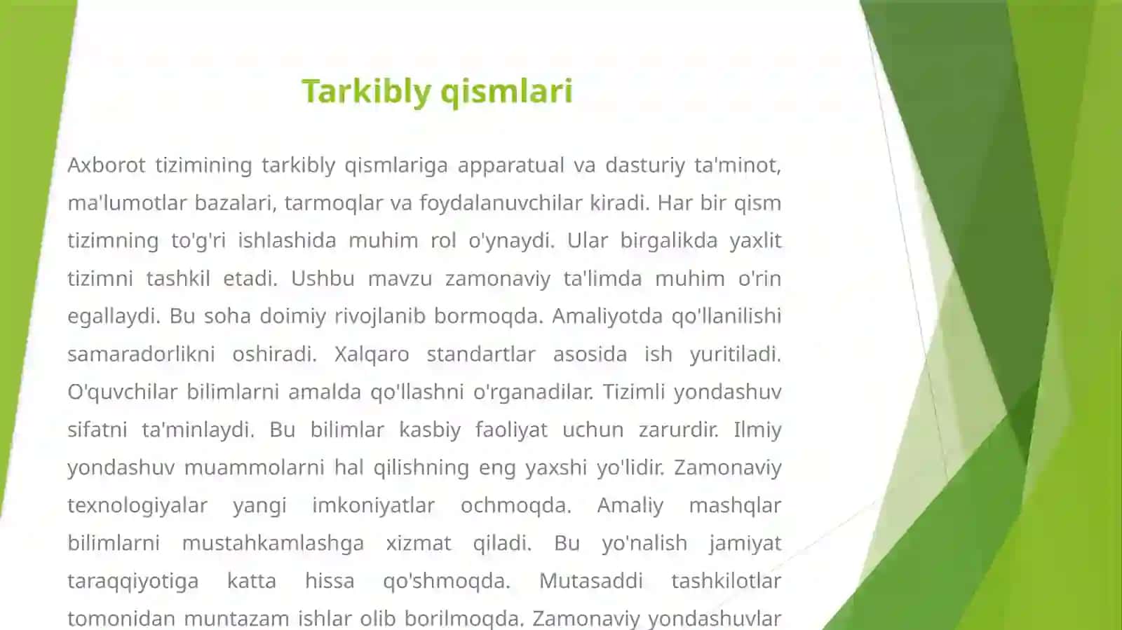 Axborot Tizimlari Va Ularning Tashkiyolotlarni Boshqarishdagi O'rni 3