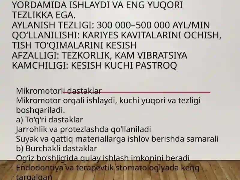 Zamonaviy stomatologik dastaklar. 3