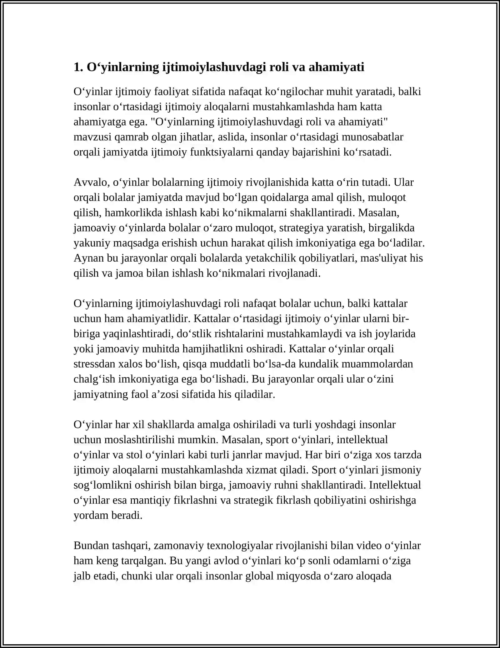 OʻYINLAR- IJTIMOIY FAOLIYAT SIFATIDA 3