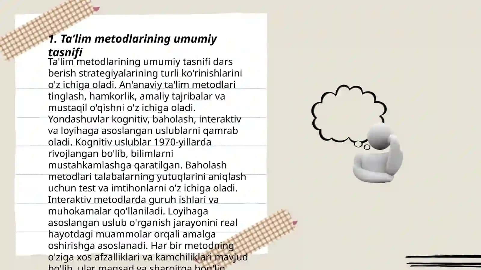 Ta'lim Metodlarining Tasniflanishi 3