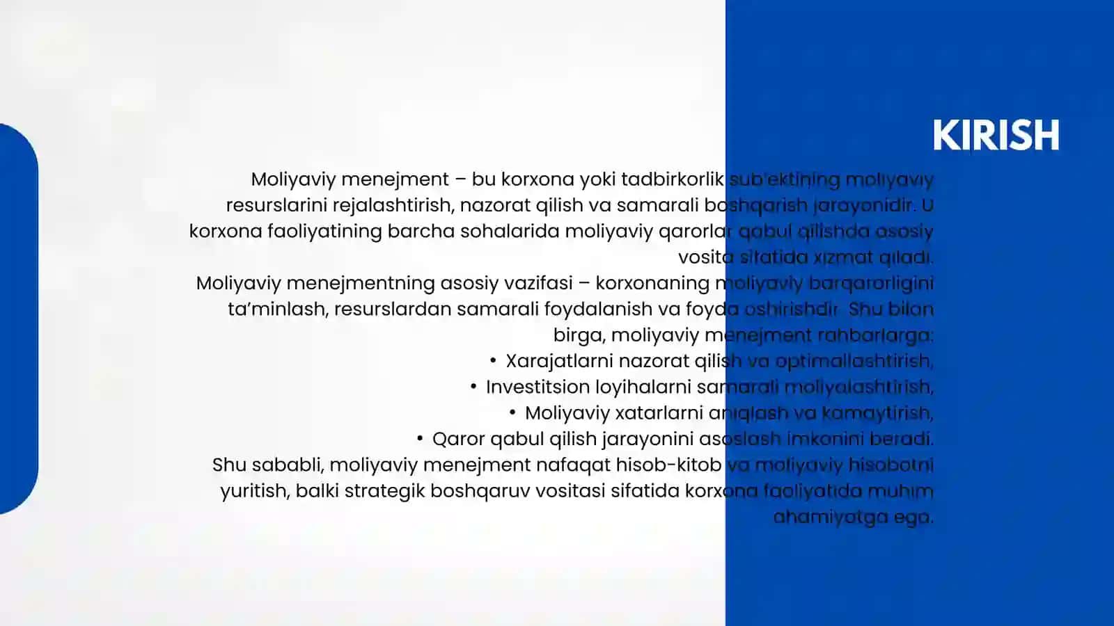 MOLIYAVIY MENEJMENT – BOSHQARUV USULI 3