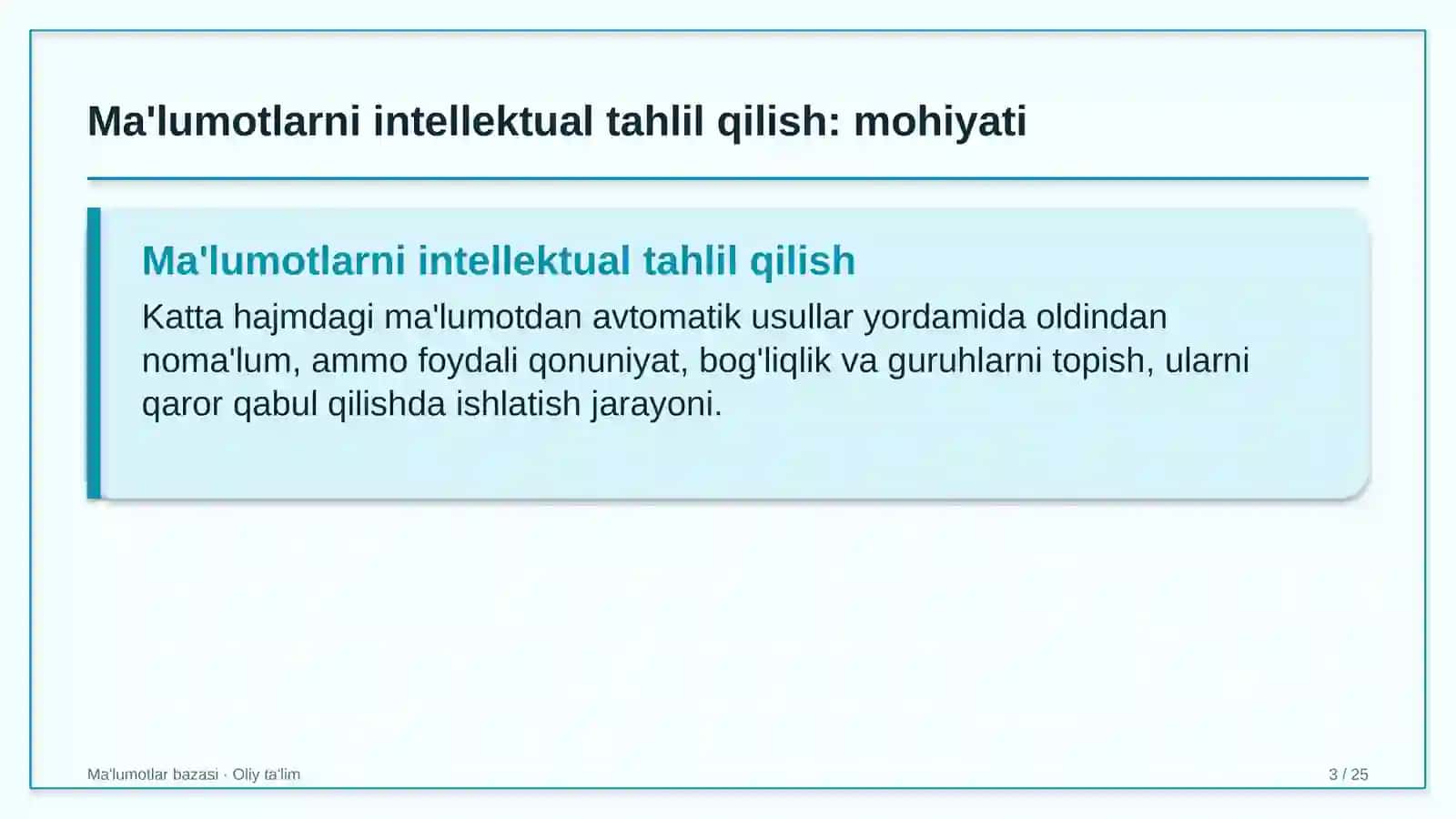 Elektron hukumat tizimida ma'lumotlarni intellektual tahlil qilish (Data Mining) 3