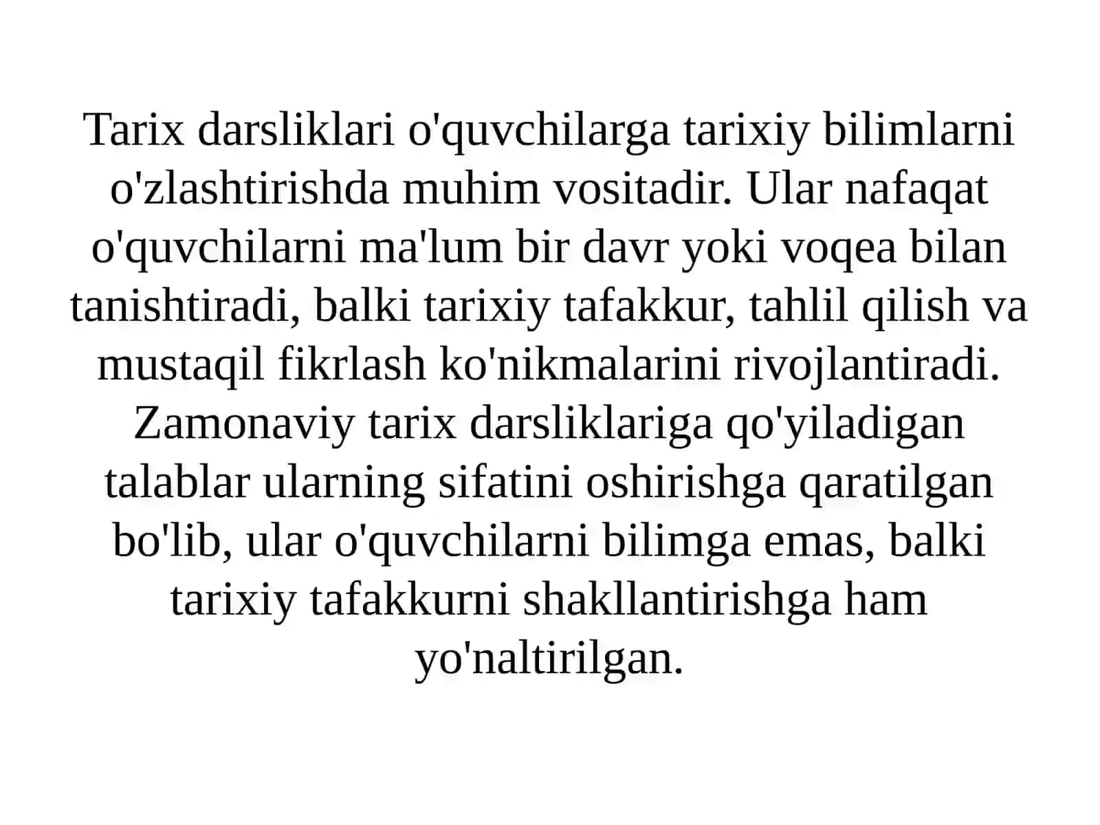 Tarix darsliklari va ularga qo'yiladigan zamonaviy talablar 3
