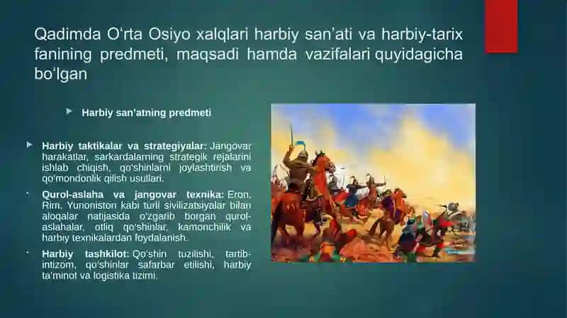 Qadimda O‘rta Osiyo xalqlari harbiy san’ati 3
