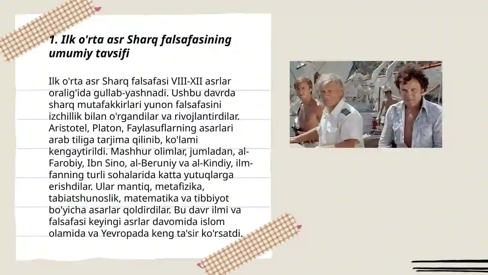 Ilk o'rta asr Sharq falsafasi va uyg' onish davri 3