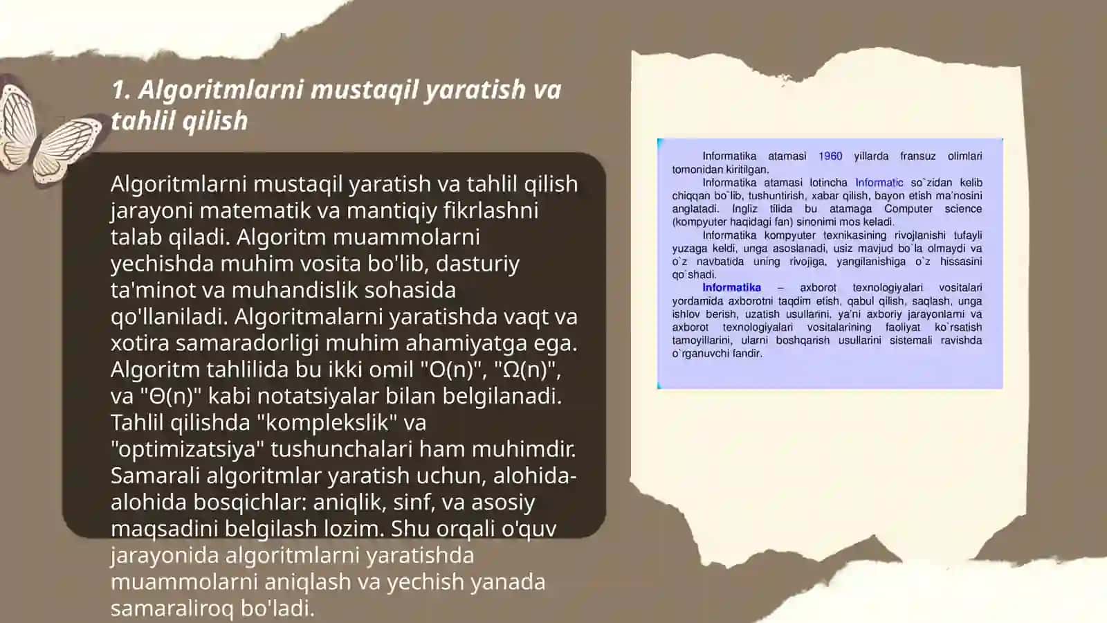 Algoritmlarni mustaqil yaratish va tahlil qilish 3