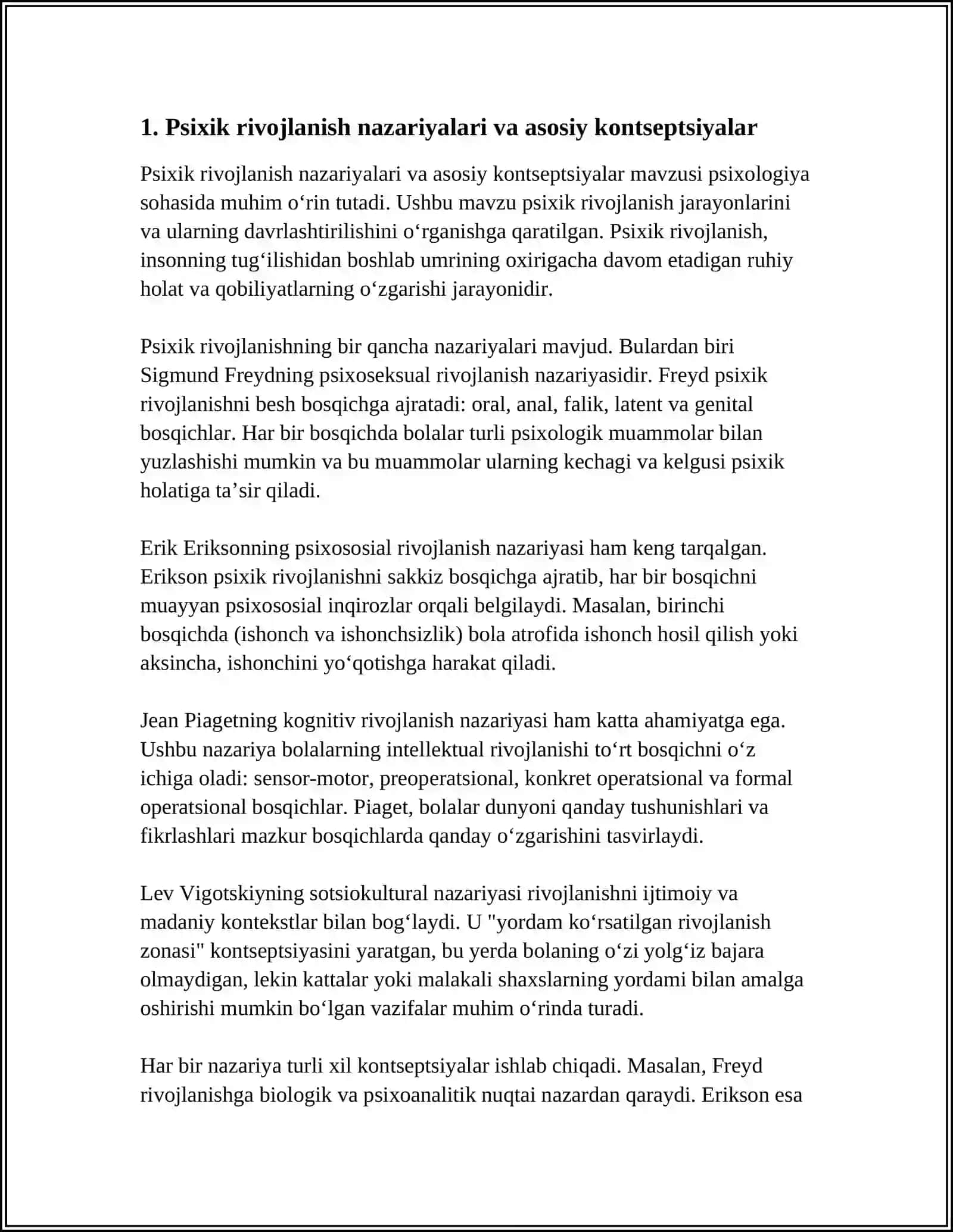 PSIXIK RIVOJLANISH VA UNI DAVRLASHTIRISH MUAMMOSI 3