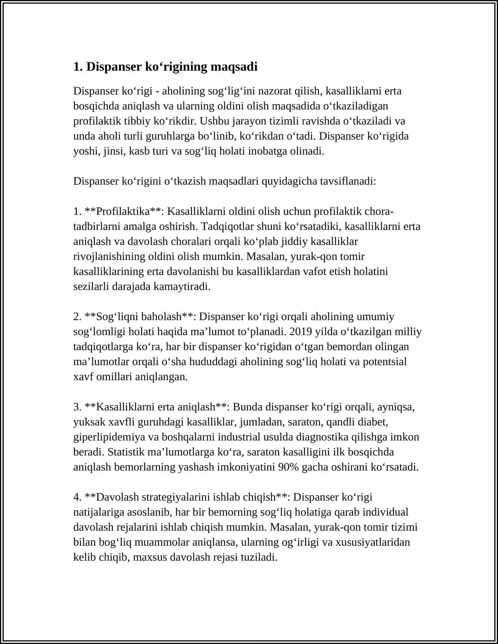 REFERAT Mavzu: DISPANSER KOʻRIGI HAQIDA 3