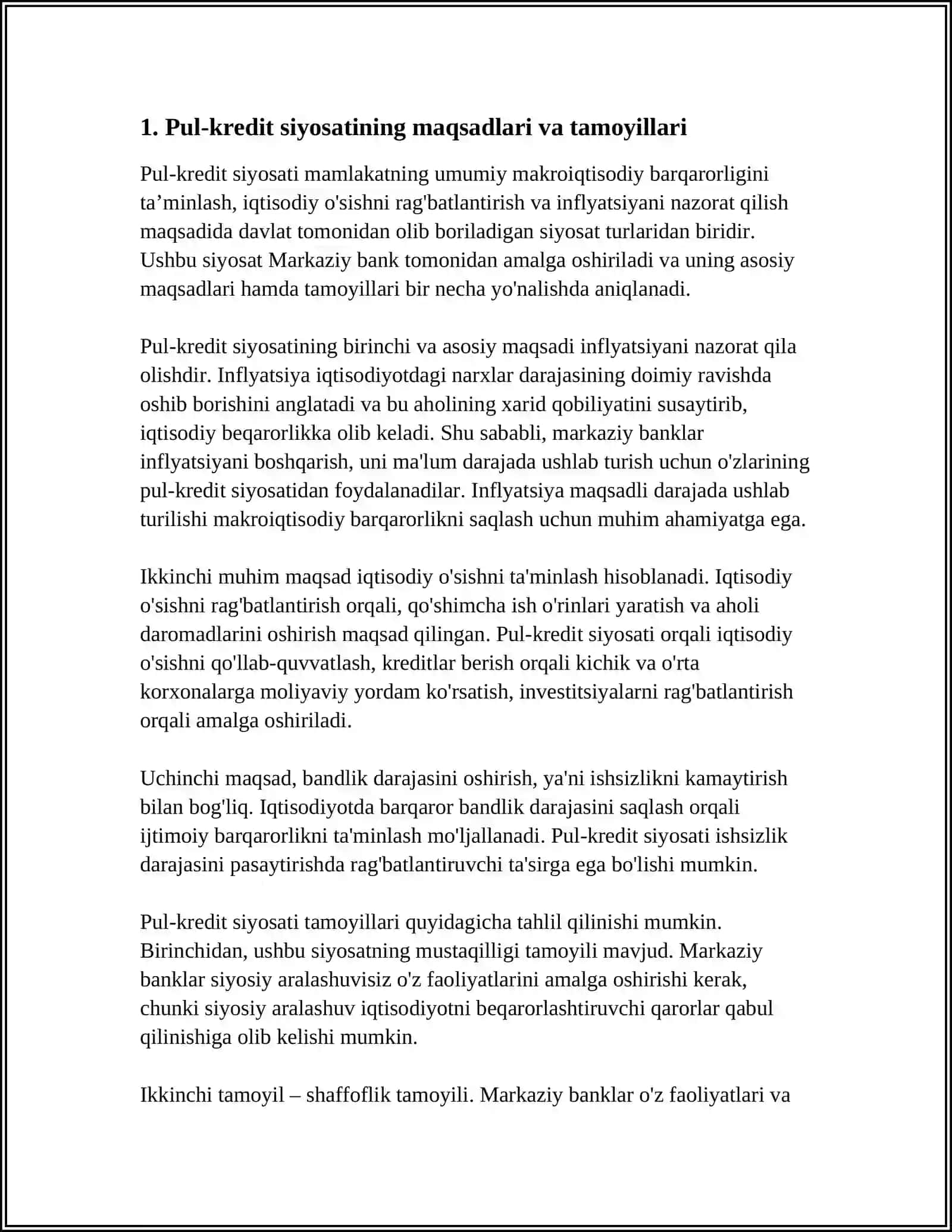 PUL-KREDIT SIYOSATI 3