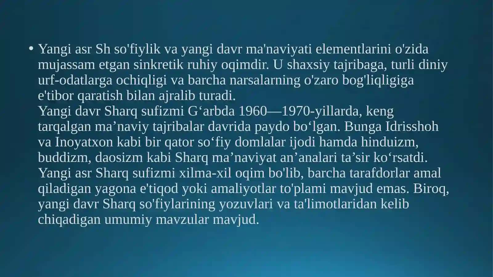 Yangi davr sharq tasavvufi 3