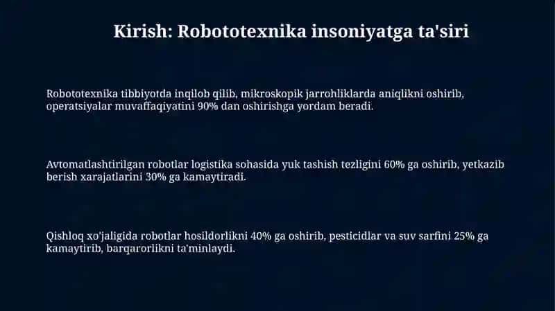 Robototexnika inson hayotini qanday o‘zgartirmoqda 3