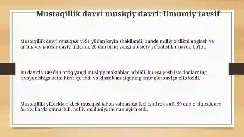 MUSTAQILLIK DAVRIDA MUSIQIY DAVR 3