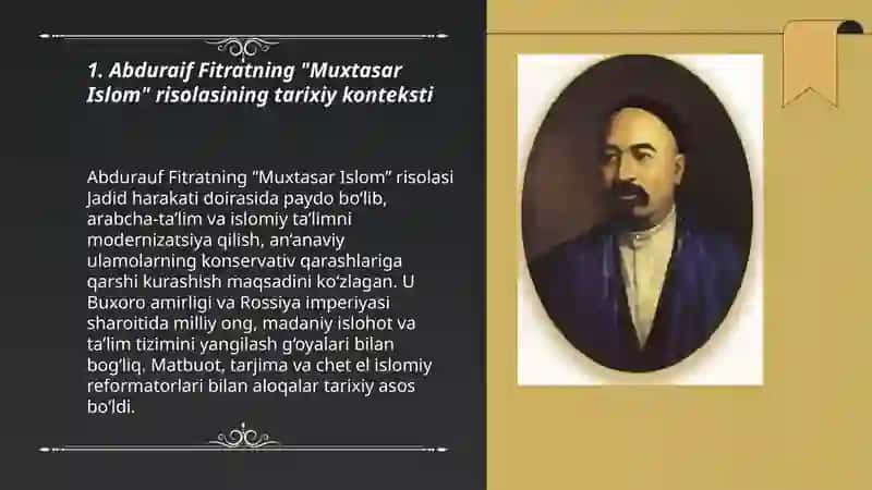 Abduraif Fitratning "Muxtasar Islom" risolasi 3