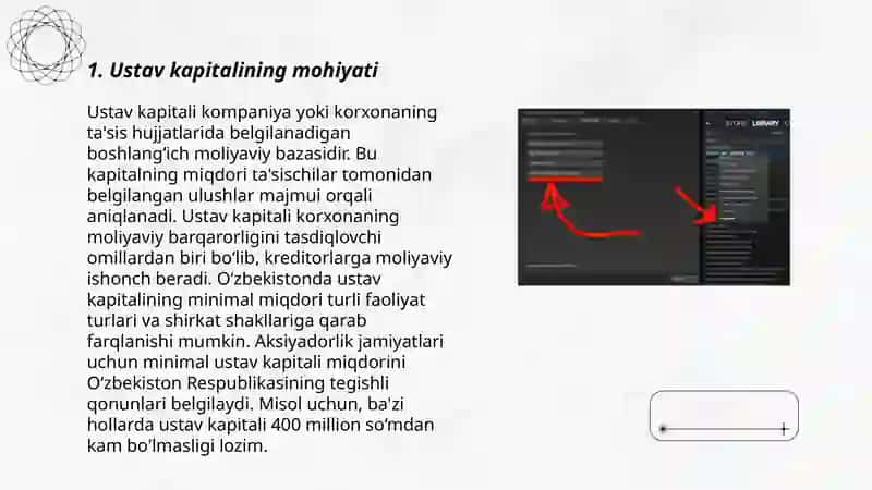 Ustav kapitali va uning o‘zgarishi hisobi. 3