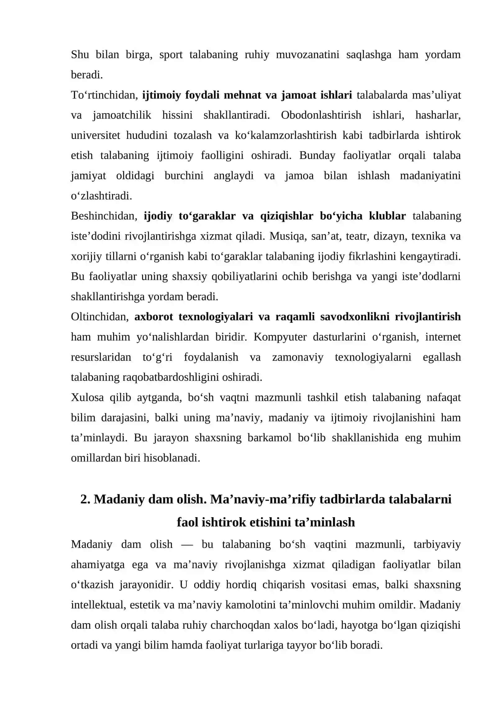 Talabalarning ma`naviy-ma`rifiy dunyoqarashini shakllari 3