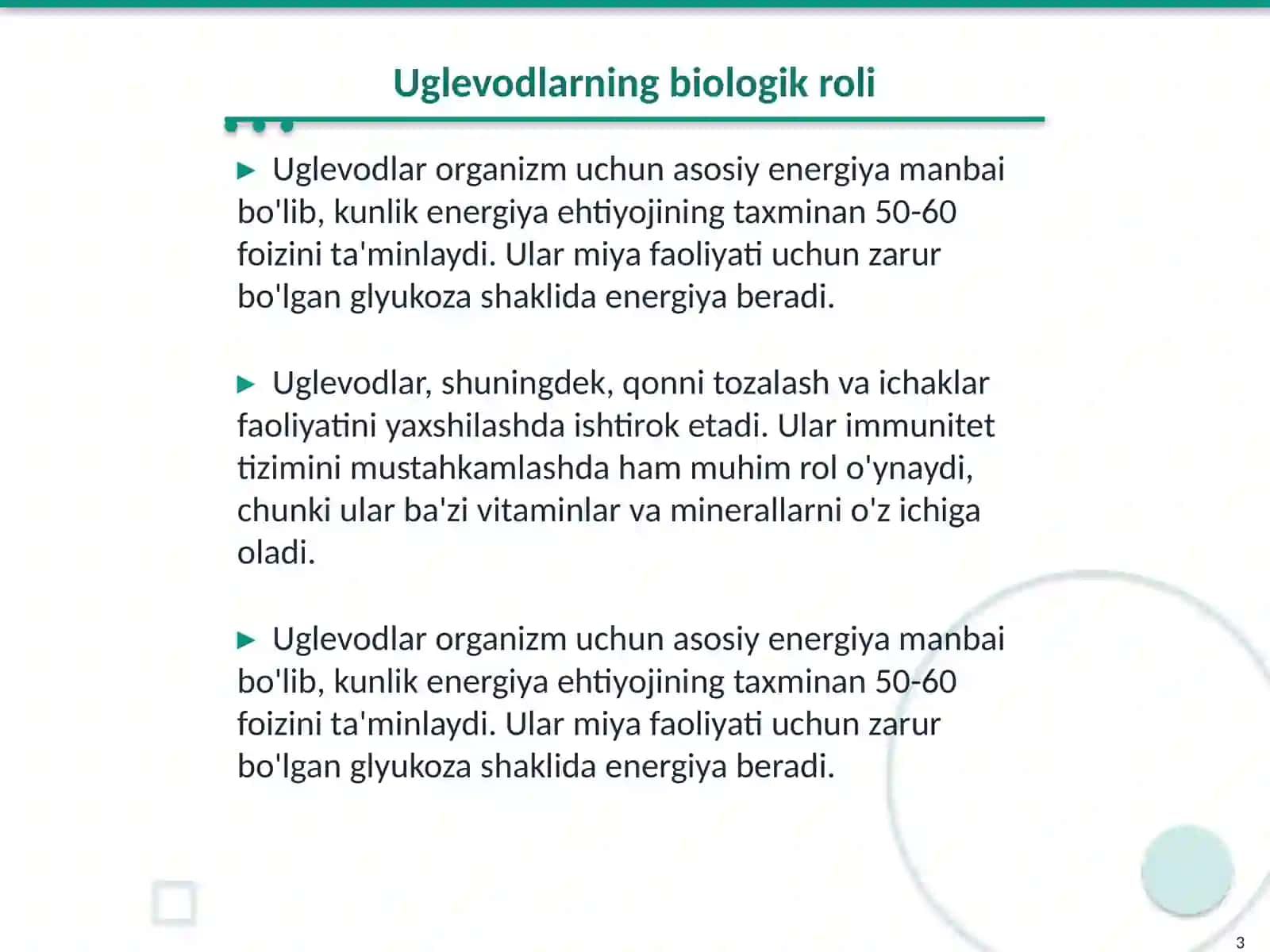 Oddiy va murakkab uglevodlar 3