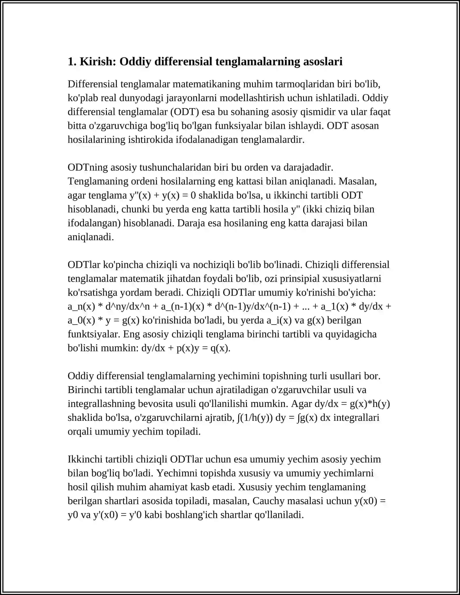 ODDIY DIFFERENSIAL TENGLAMALAR 3