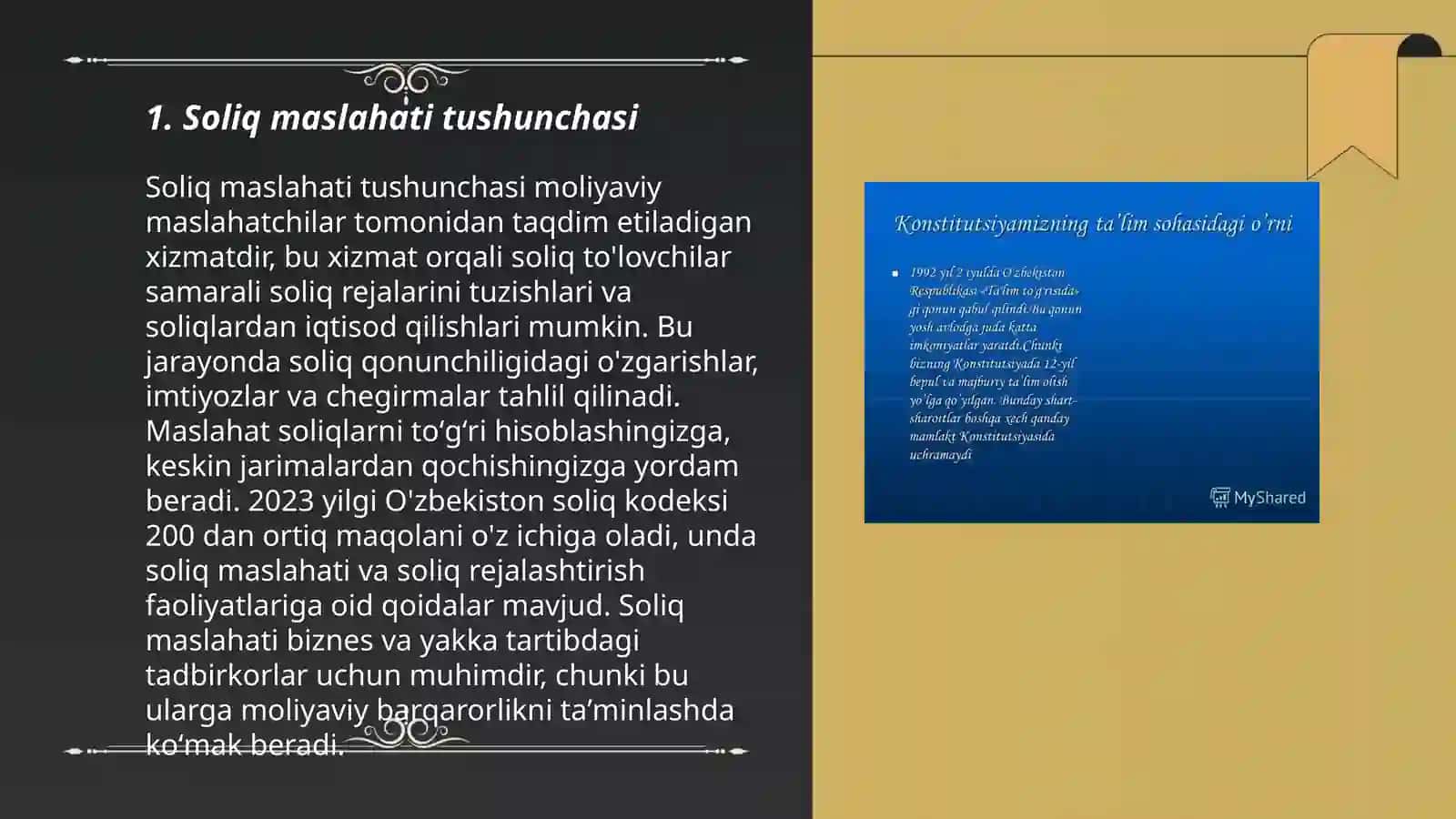 Soliq maslahati tushunchasi 3
