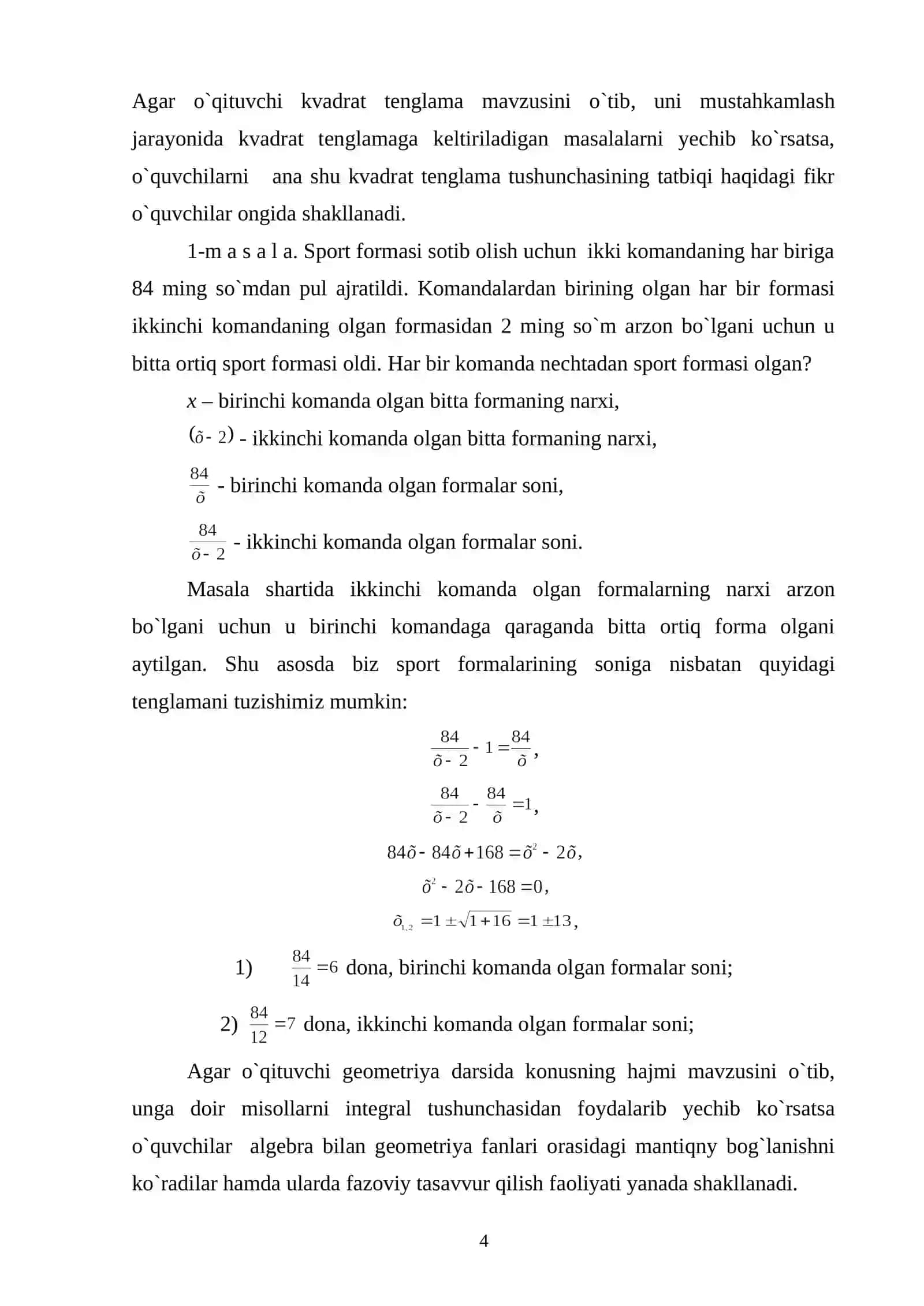 O`quvchilarni algebraik masalalarni yechishga tayyorlash 3