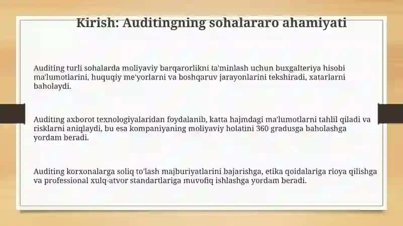 Auditing Boshqa Sohalarda 3