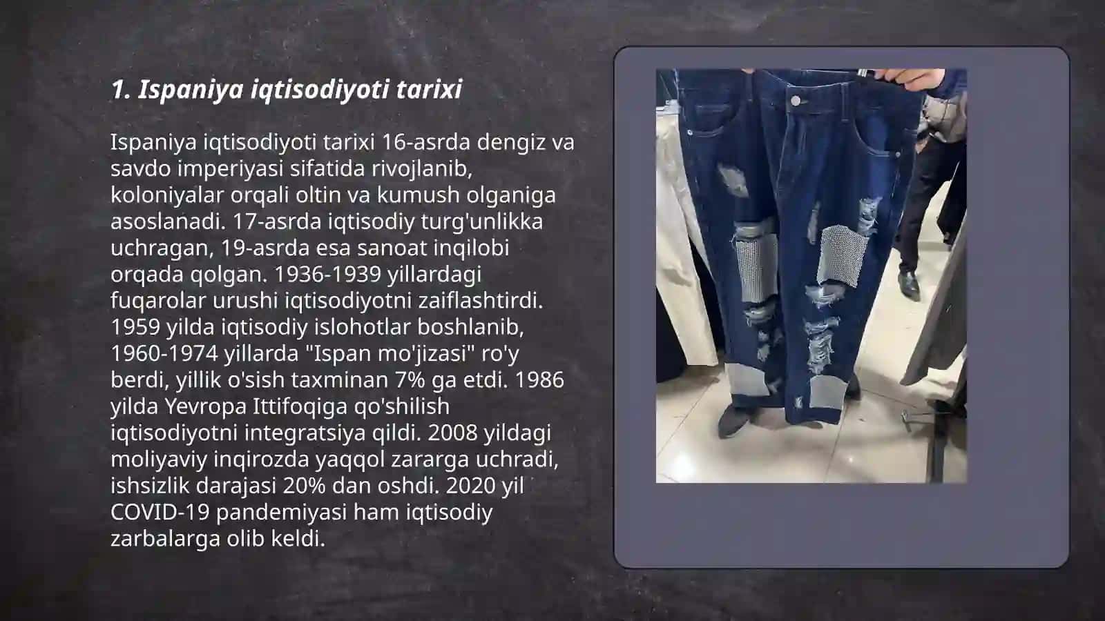 Ispaniya iqtisodiyoti, oʻzbekiston va ispaniya iqtisodiyotini solishtirish 3