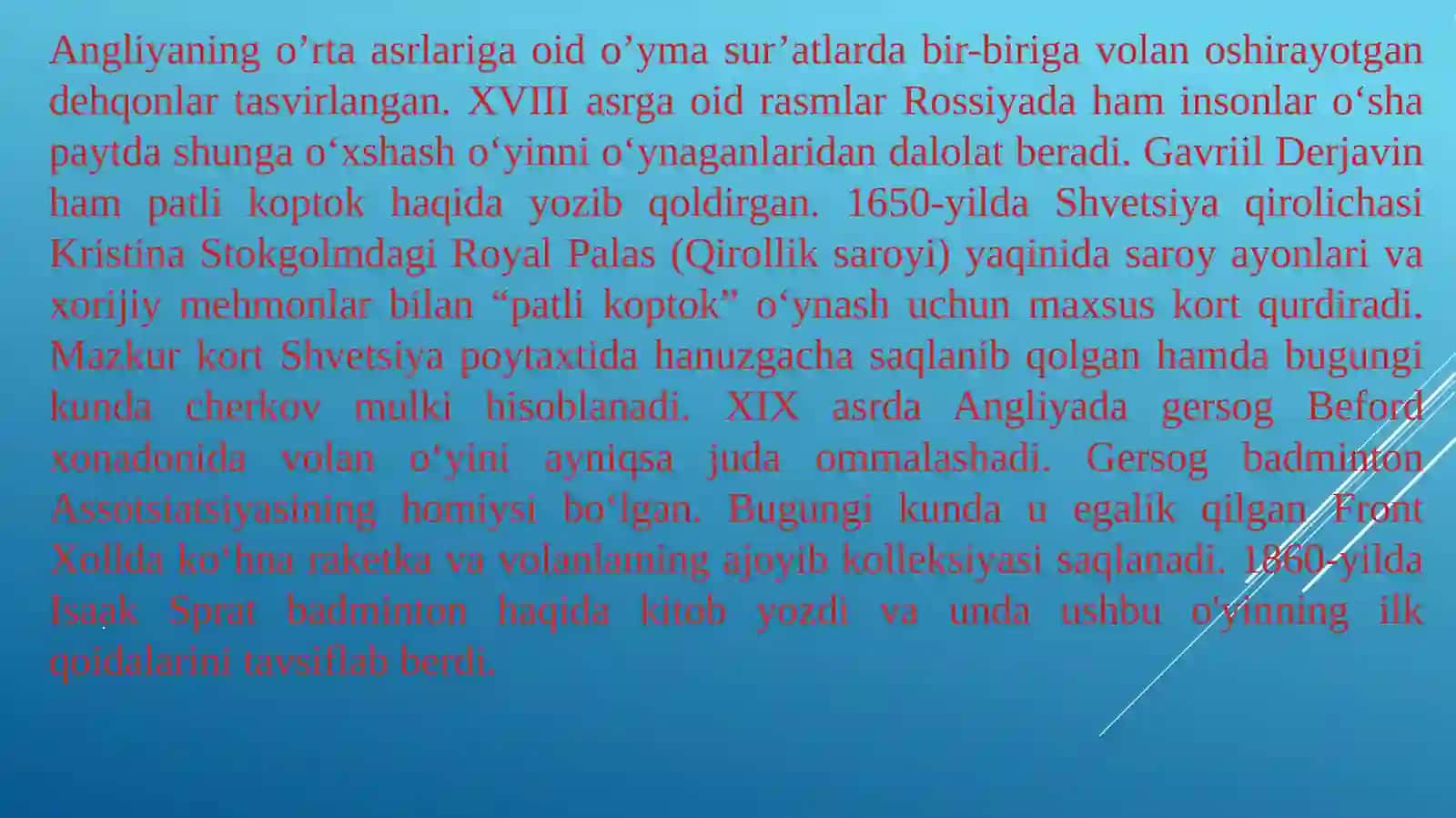 Badminton o‘yinining kelib chiqishi va rivojlanish tarixi 3