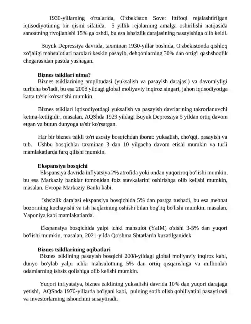 Biznes tsikllari va uning bosqichlari 3