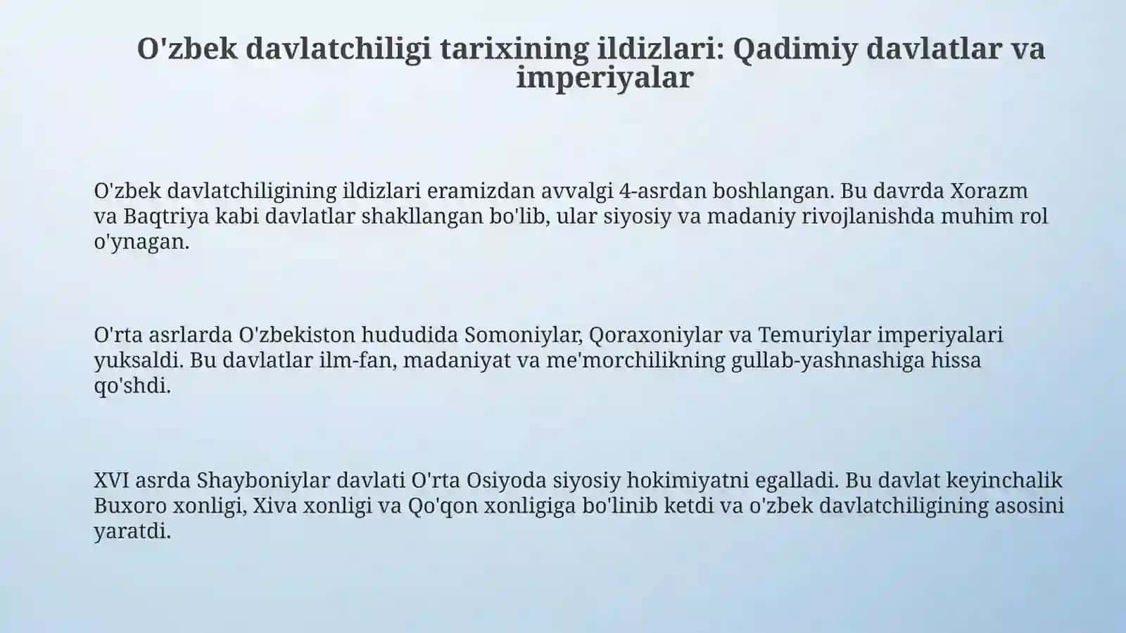Ózbekistonda mustaqillik g'oyalarining tarixiy asoslari 3