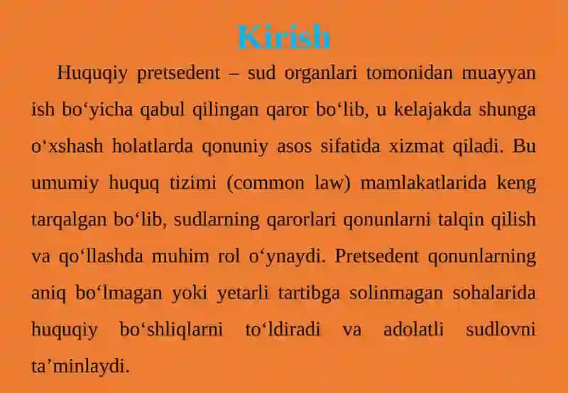 Huquqiy pretsedenttushunchasi, turlari 3