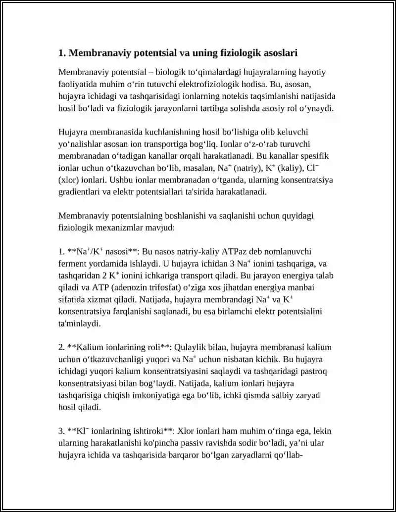 BIOLOGIK TOʻQIMALARDA ELEKTR JARAYONLAR 3