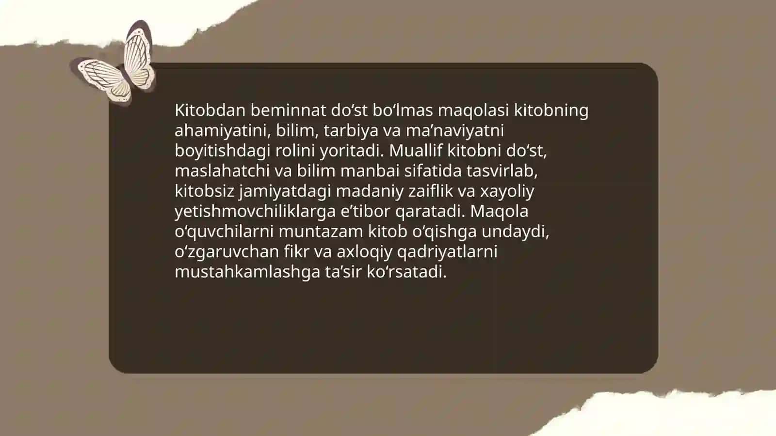 Kitobdan beminnat do‘st bo‘lmas 3