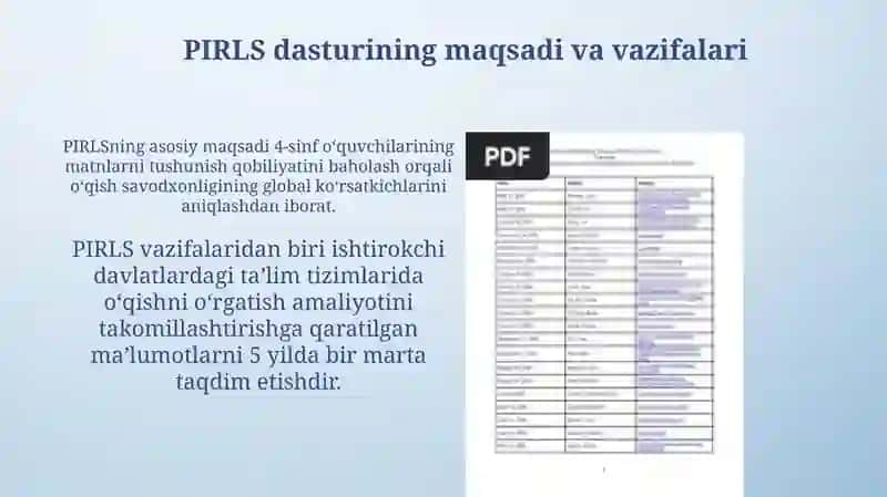 PIRLS Baholash Dasturi 3