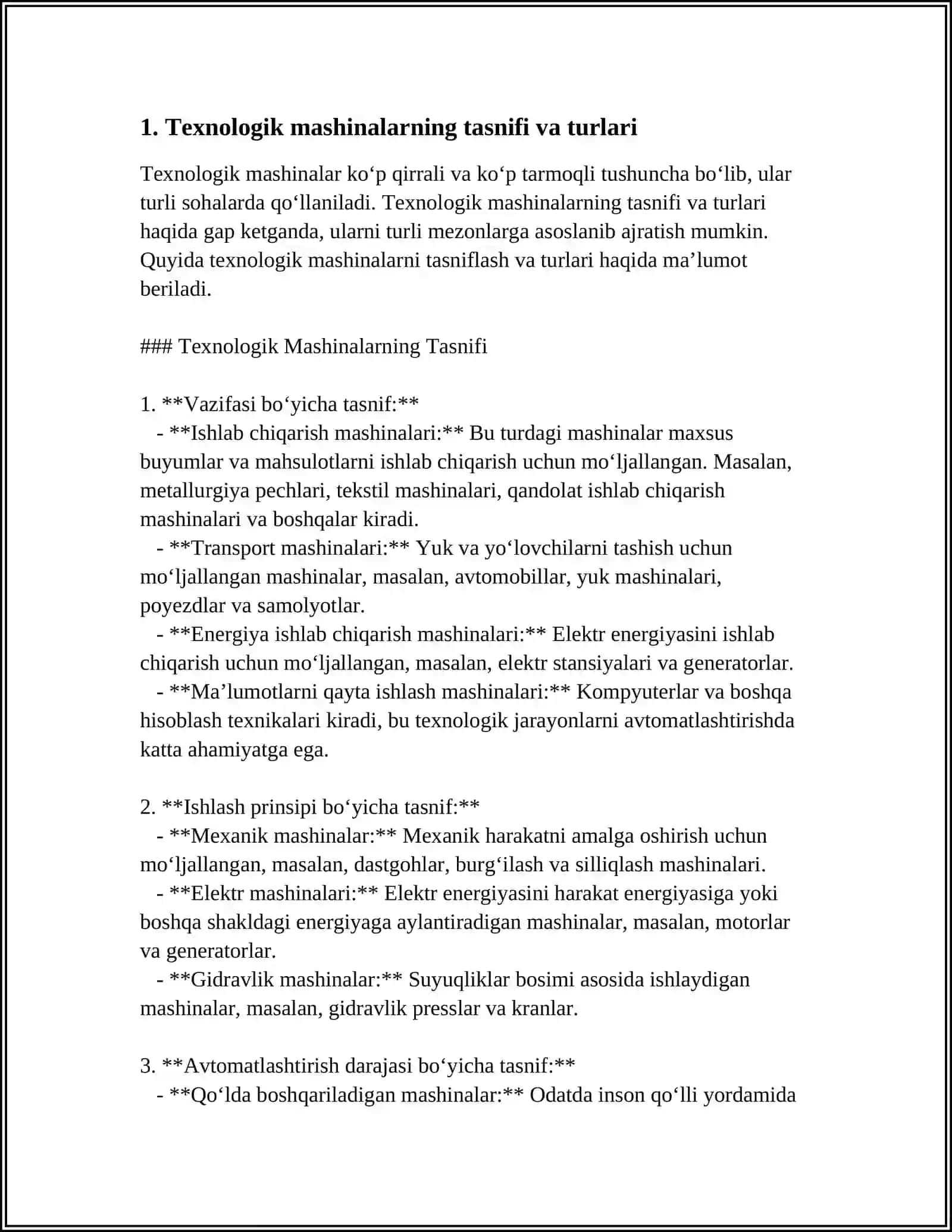 TEXNOLOGIK MASHINA VA JIHOZLAR 3