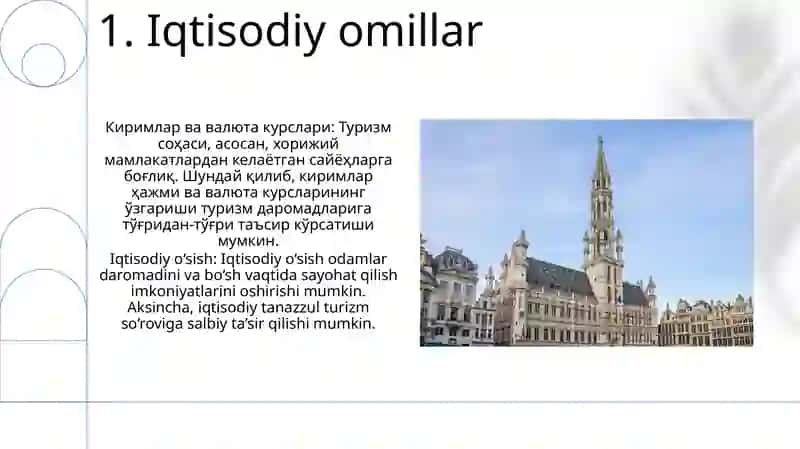 Turistik Foydalanishga TaʼSiri Etuvchi Omillar 3