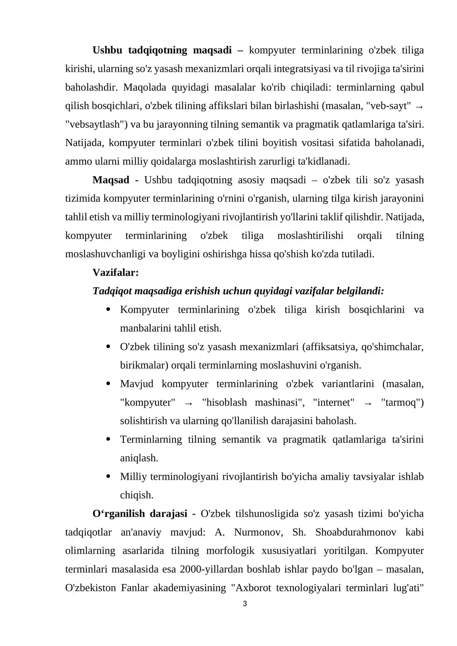 O'zbek tili so'z yasash tizimida kompyuter terminlarining o'rni 3