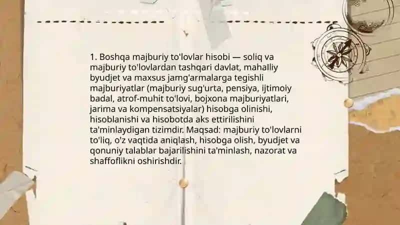 Boshqa majburiy tõlovlar hisobi 3