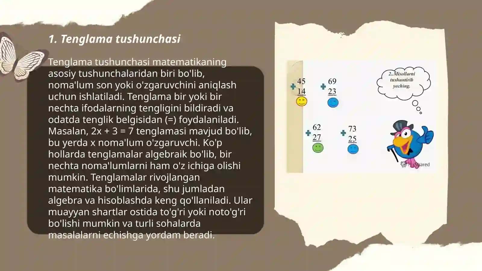 Tenglama tushunchasi 3
