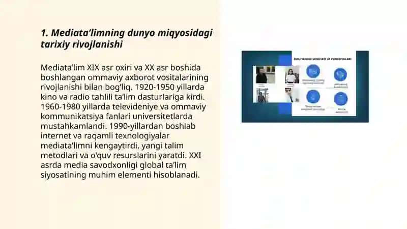 Mediataʼlimning dunyo miqyosidagi tarixiy rivojlanishi 3