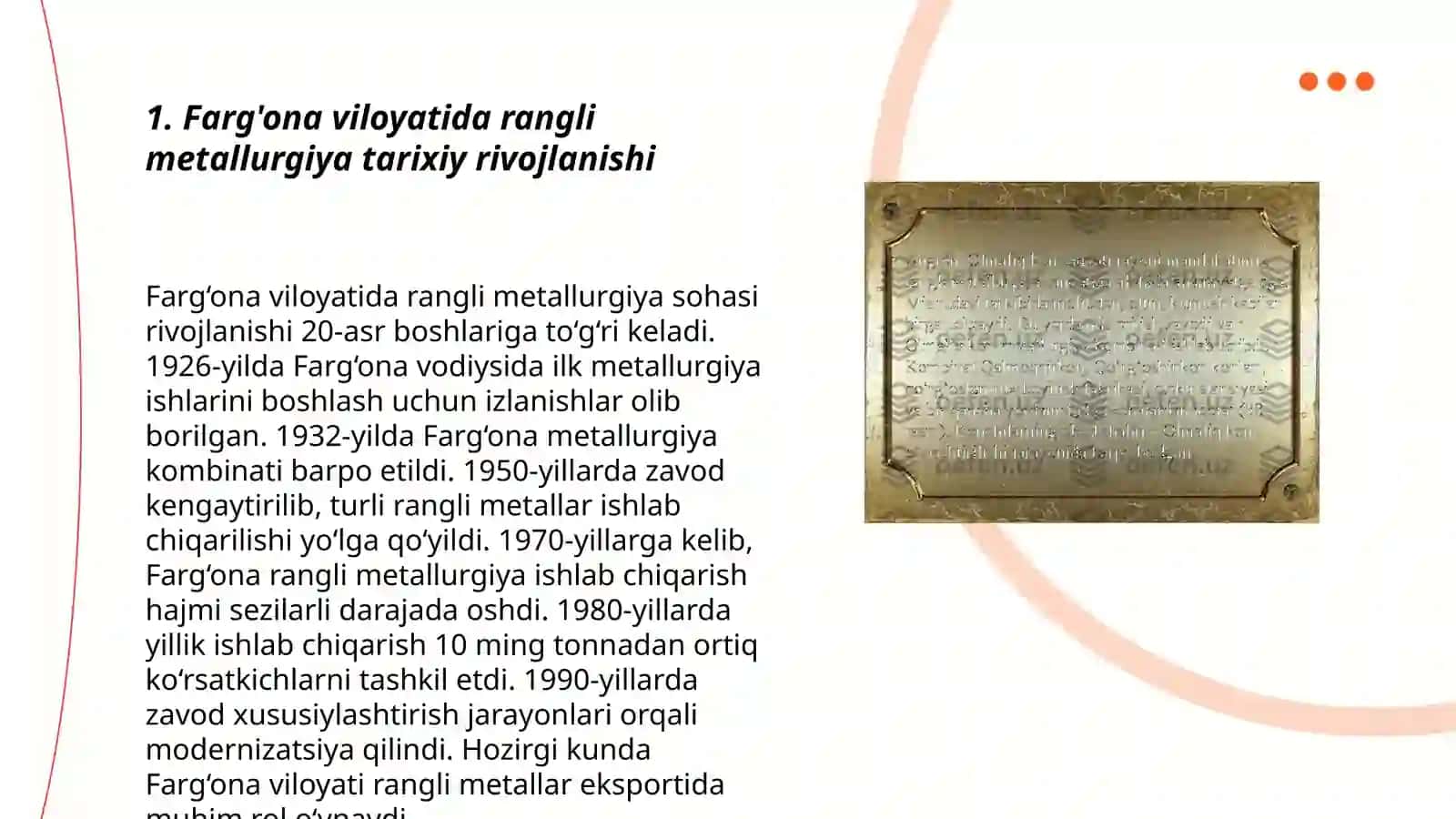 Farg'ona viloyati rangli metallurgiya tarmog'i 3