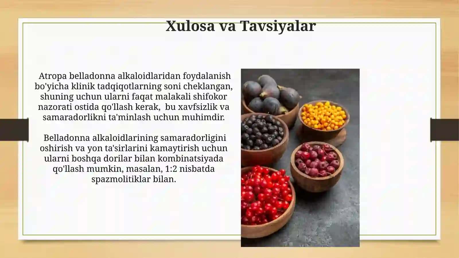 Atropa belladonna alkaloidlari vatibbiyotdaqoʻllanilishi 3