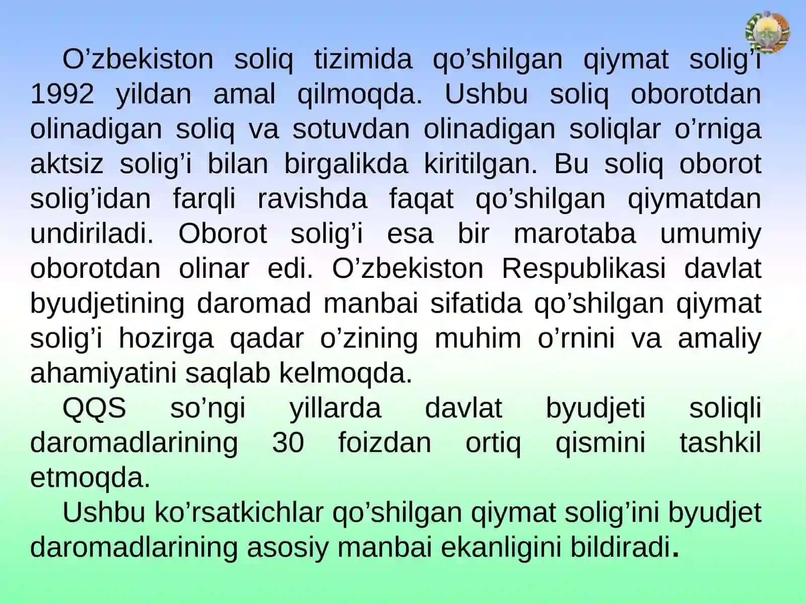 Qo’shilgan qiymat solig’i 3