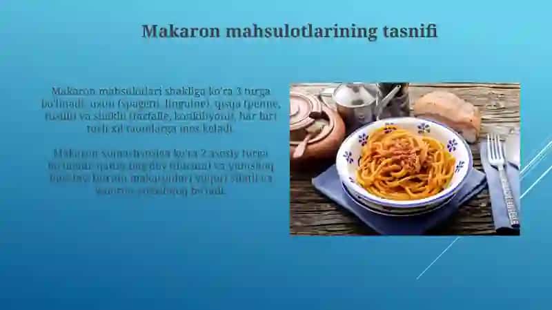 Makaron mahsulotlarning tasnifi 3