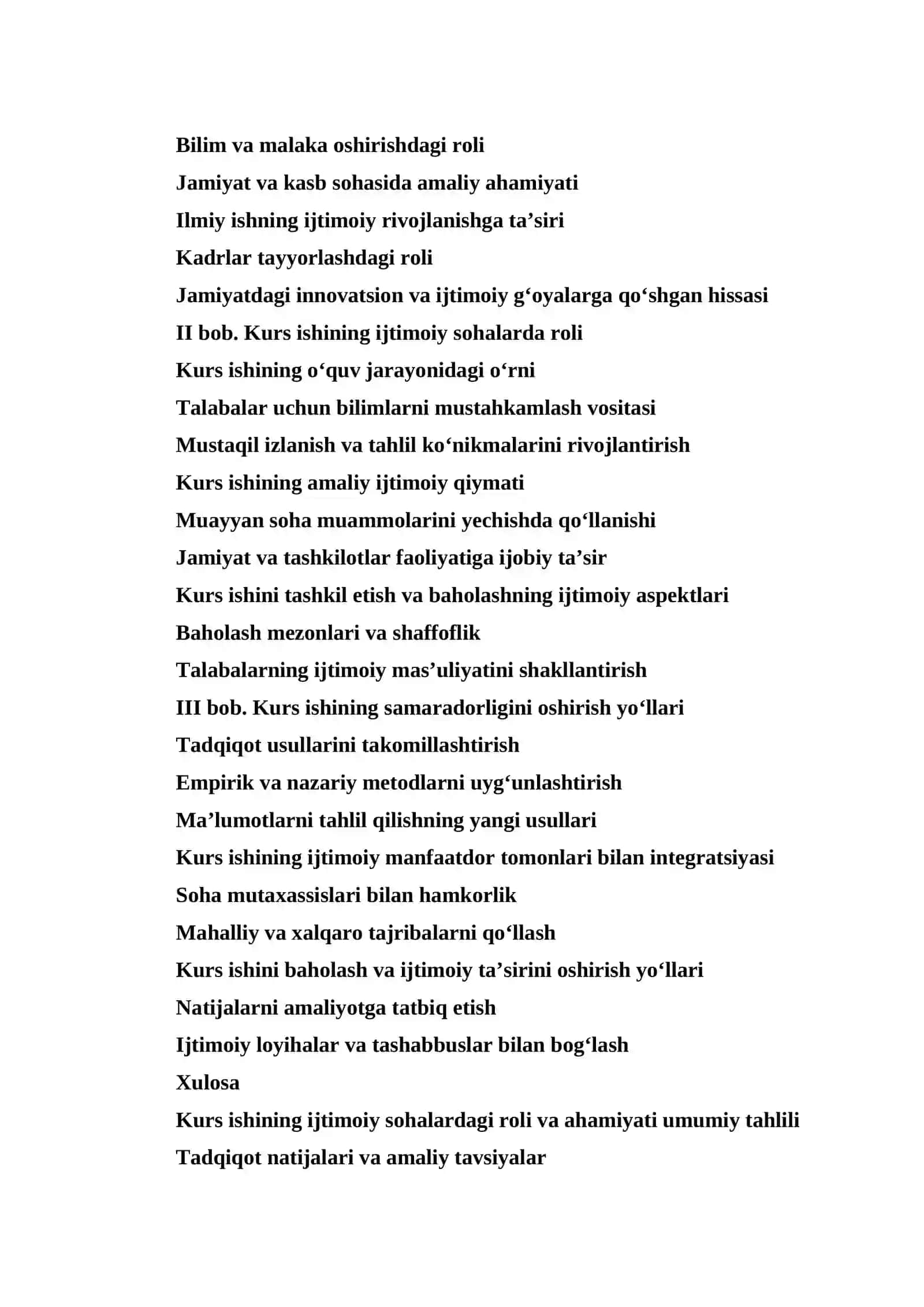 Ijtimoiy sohalarda kursning roli va o'rni 3