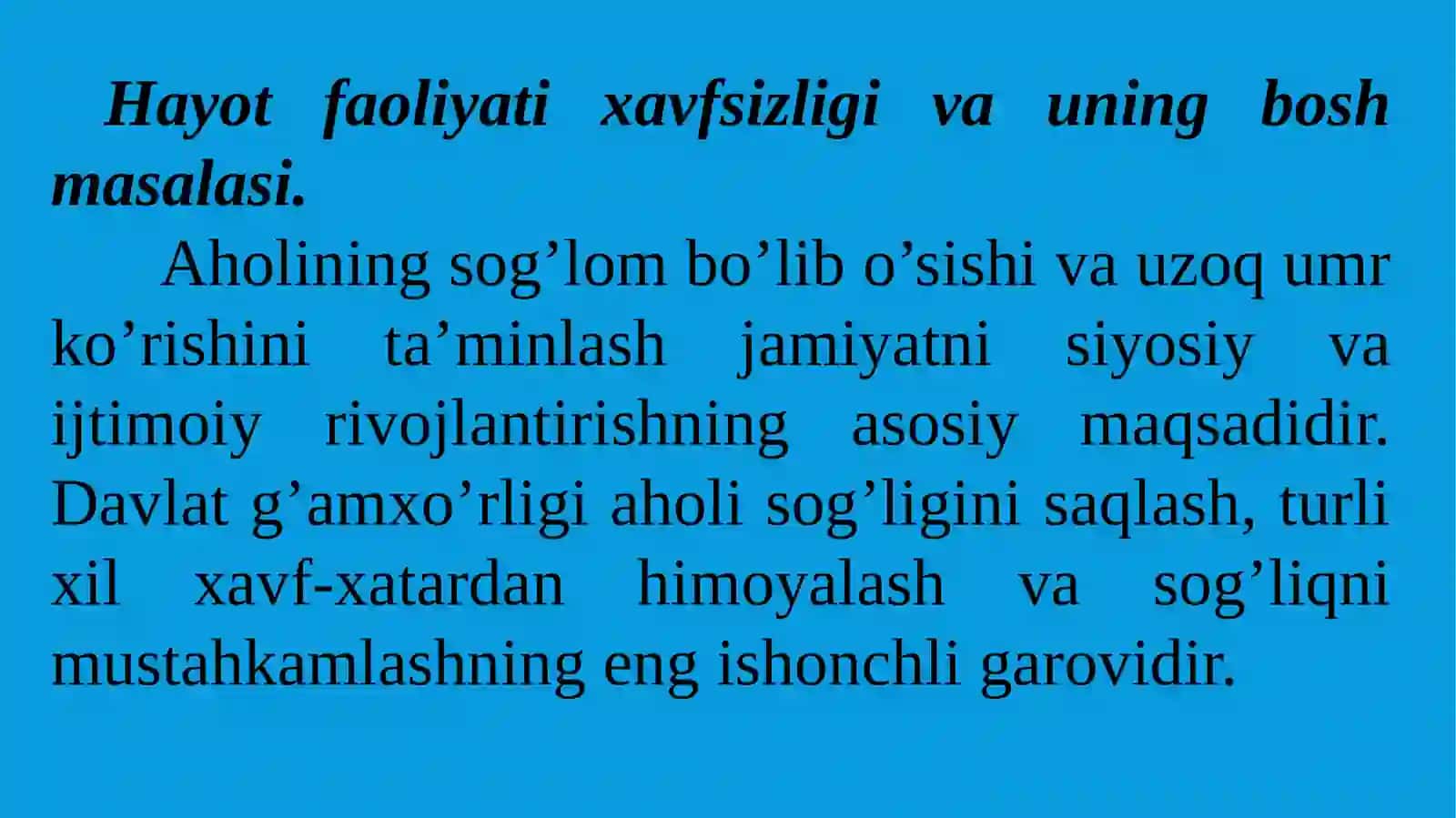 Hayot faoliyati xavfsizligi boshqarish 3