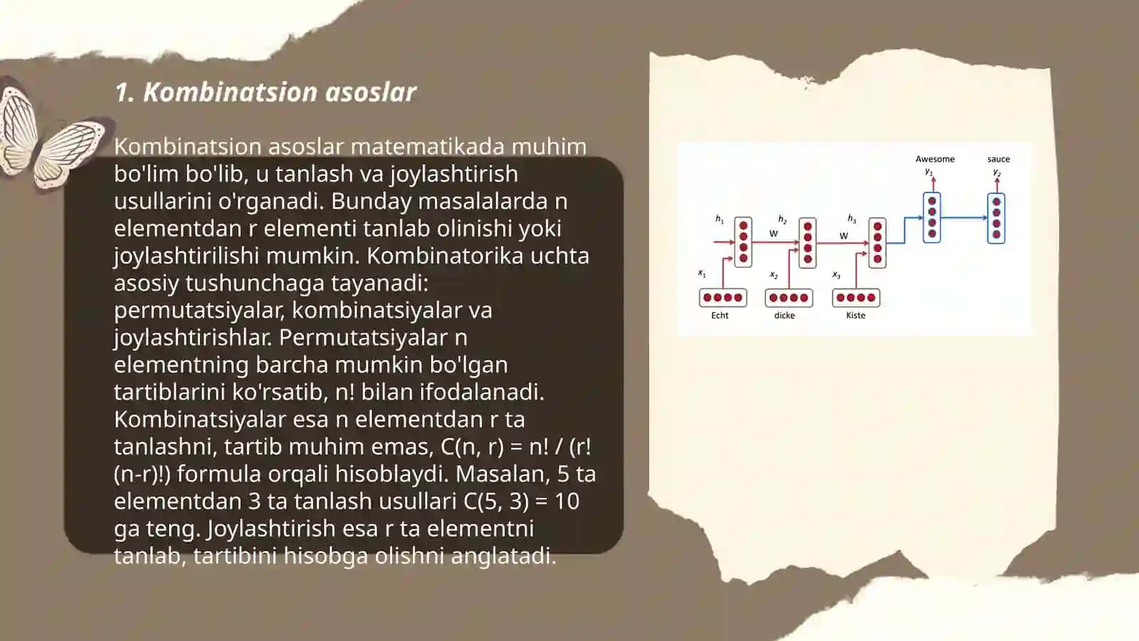 Kombinatsiyalar.Rekurent munosabatlar 3